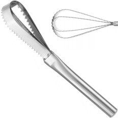 Raspador para eliminar escalas con pescado de acero 240 x 46 mm