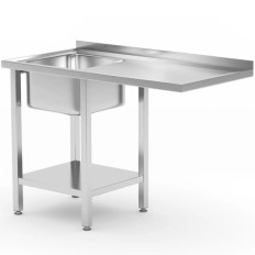 Gastronomijas izlietne ar plauktu top uz trauku mazgājamā mašīna ledusskapis 120 x 70 x 85 cm - pa kreisi
