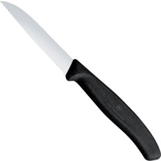 Serrated knife. 80/189 mm length - black