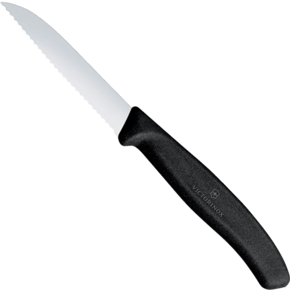 Serrated kniv. 80/189 mm lengde - svart
