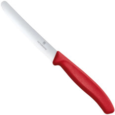 Coltello da pomodoro con lama serrata arrotondata 110/219 mm - rosso