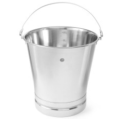 Cubo de alimentos para cocina de acero inoxidable con anillo y escala 7L - Hendi 516676