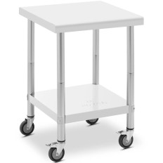 Tabla de encimera sobre ruedas 2 niveles 60 x 60 cm de acero hasta 120 kg