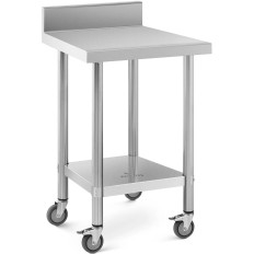 Tabela WorkTop na kolesih z Rant 2 ravni 60 x 60 cm Steel do 120 kg