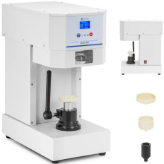 Machine voor het sluiten van blikjes voor drankjes. Close-up. 55 mm tot 720 blikken / u