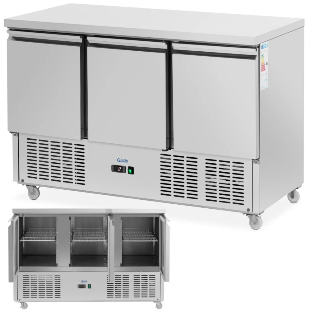 Maitinimo stalas ant ratų 3 kameros 360 L 137 x 70 x 95 cm