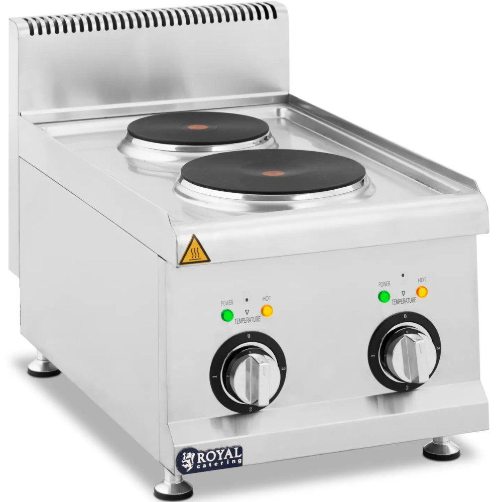 Casín de cocina eléctrica con aleros 2 campos de calefacción 4.6 kW 400 v