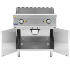 BBQ Plate elettrico Doppia liscia con armadietto da appoggio 10.8 kW 400 V