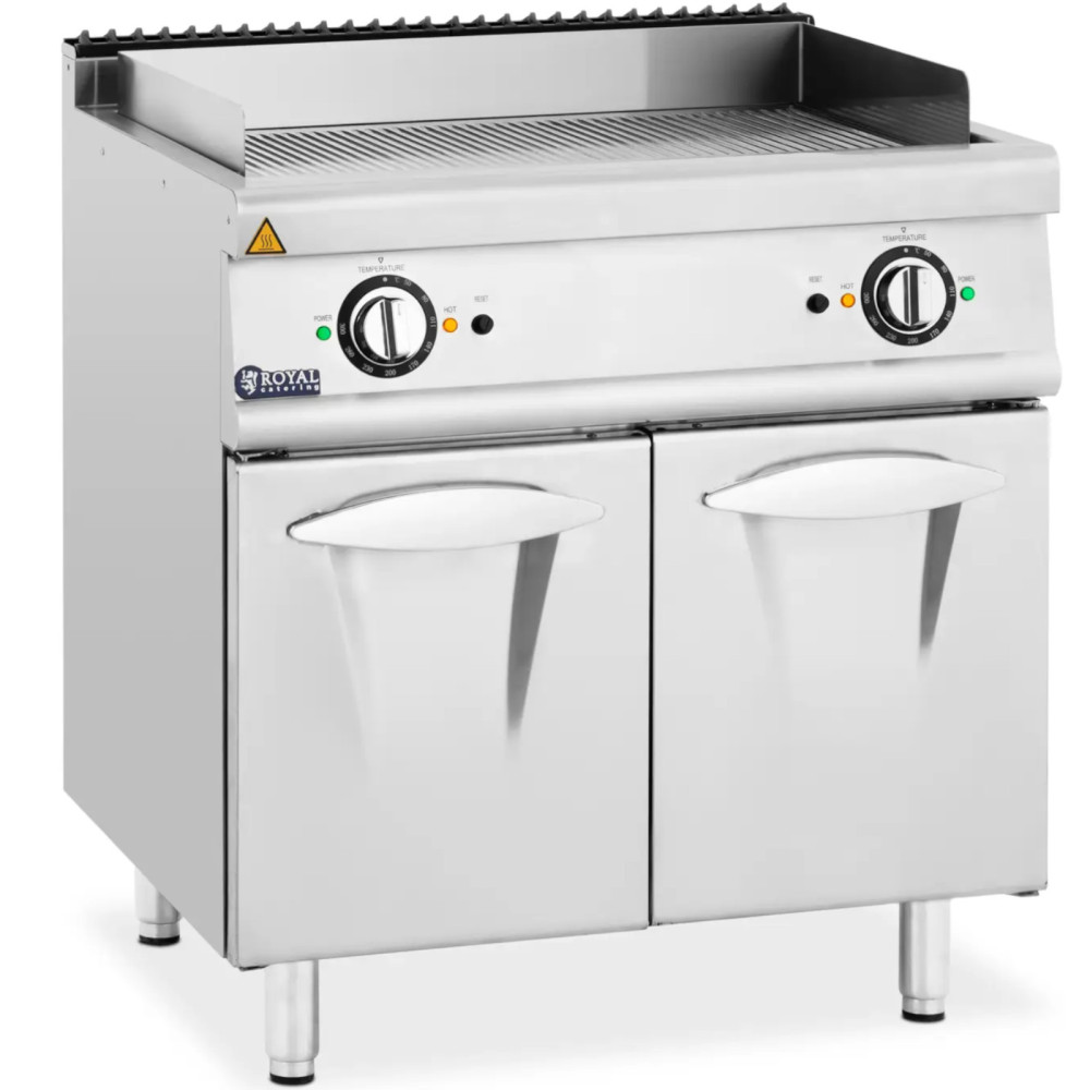 Grill grillplade dobbelt dobbelt ryflated med et fritstående kabinet 10,8 kW 400 V
