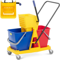 Chariot de nettoyage. Revêtement de sol 2 seaux. Saluard 60 l