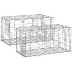 Panier en acier galvanisé 101 x 51 x 52 cm - 2 pcs.