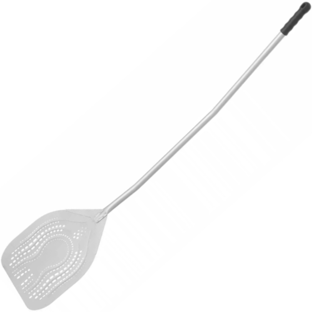 Čtvercová pizza lopata perforovaná ohnutá rukojetí 350 x 1500 mm