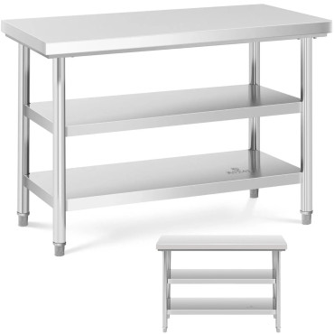 Tabela de aço de aço 3 níveis de aço 120 x 60 cm a 600 kg