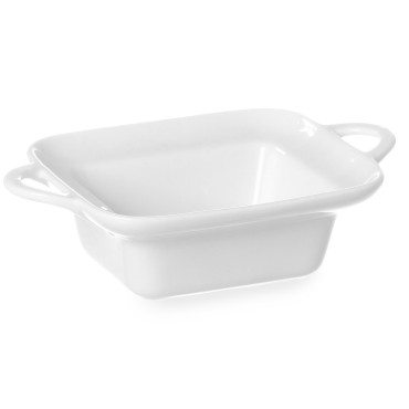 Pravokotna pekalna plošča z ušesi 100x140x45mm beli porcelana - Hendi 784105