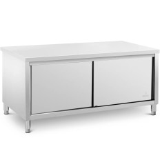 Mesa de gastronomía con gabinete de puerta corredera 180 x 80 x 87 cm a 500 kg