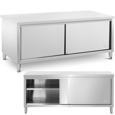 Gastronomia-pöytä liukuovikalut 200 x 80 x 87 cm - 500 kg