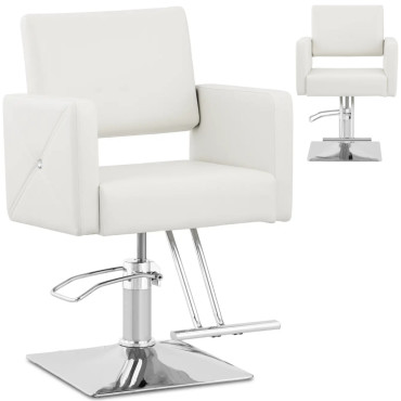 Cabeleireiro de Barber com Carlisle Footstone - Branco de Prata