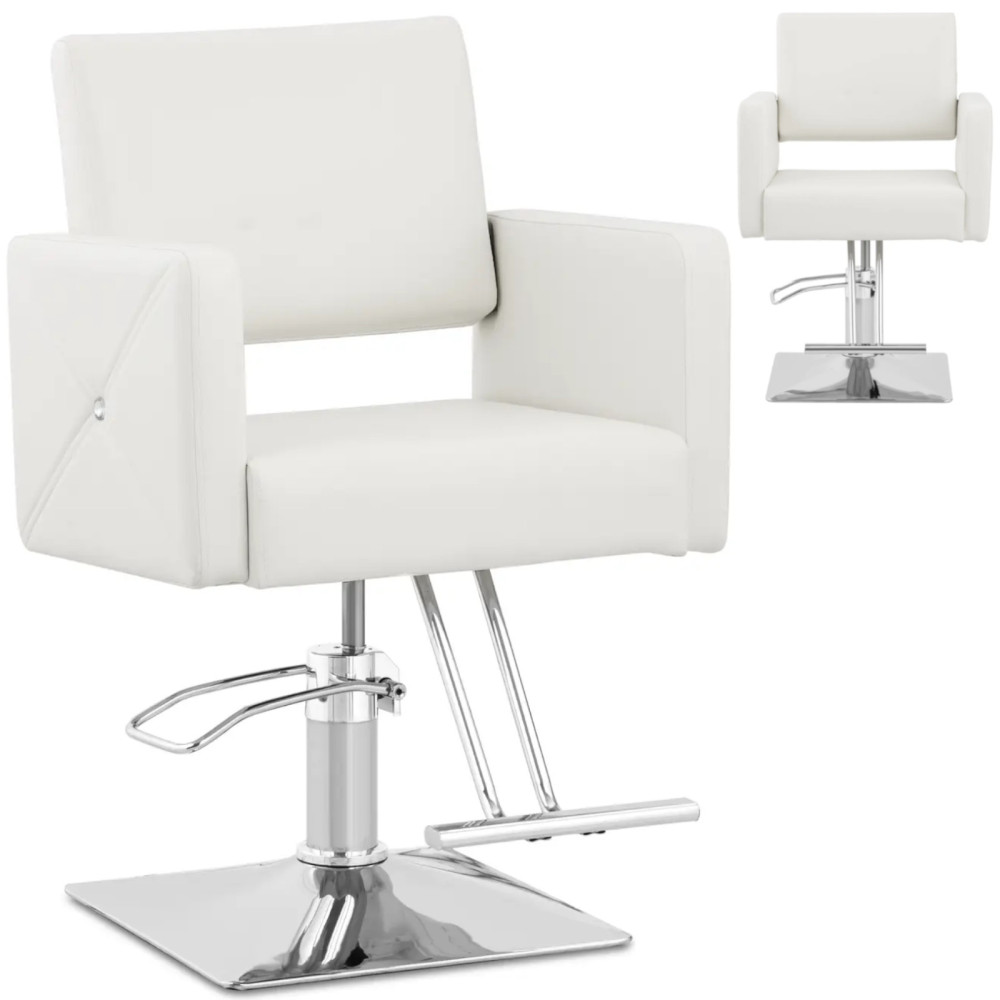 Cabeleireiro de Barber com Carlisle Footstone - Branco de Prata