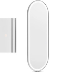 Console Console Kappersspiegel met LED-verlichting Ovaal 180 x 70 cm - Zilver