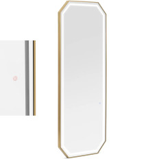 Konsolkonsol frisörspegel med LED-belysning 180 x 70 cm - Golden