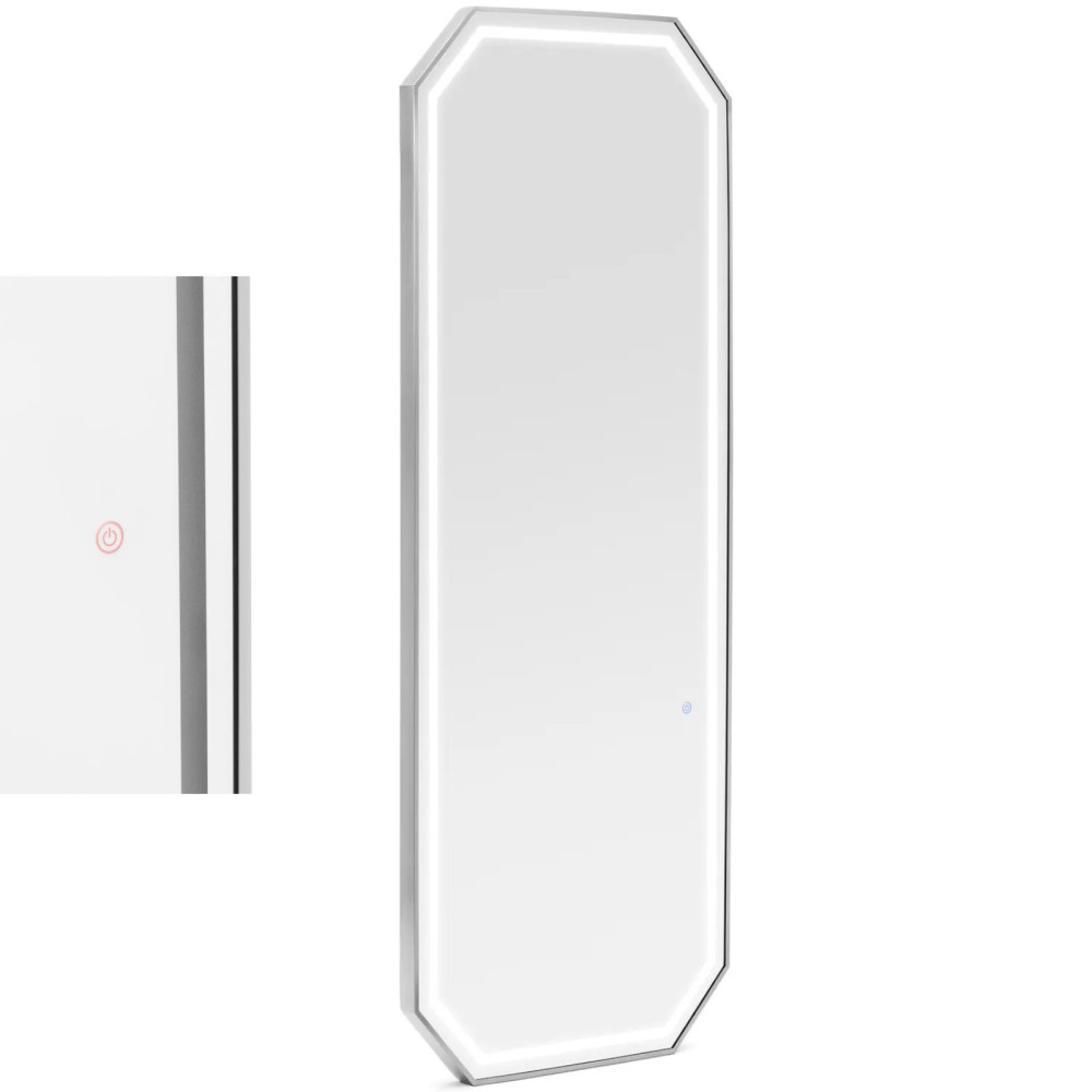 Konsoles konsole Frizieru spogulis ar 380 x 70 cm - sudraba LED apgaismojums