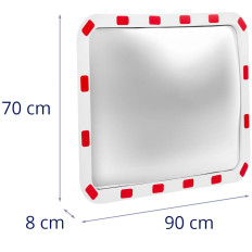 Zrcalna cestna ulica Pravokotna 130 stopinj 60 x 80 x 8 cm