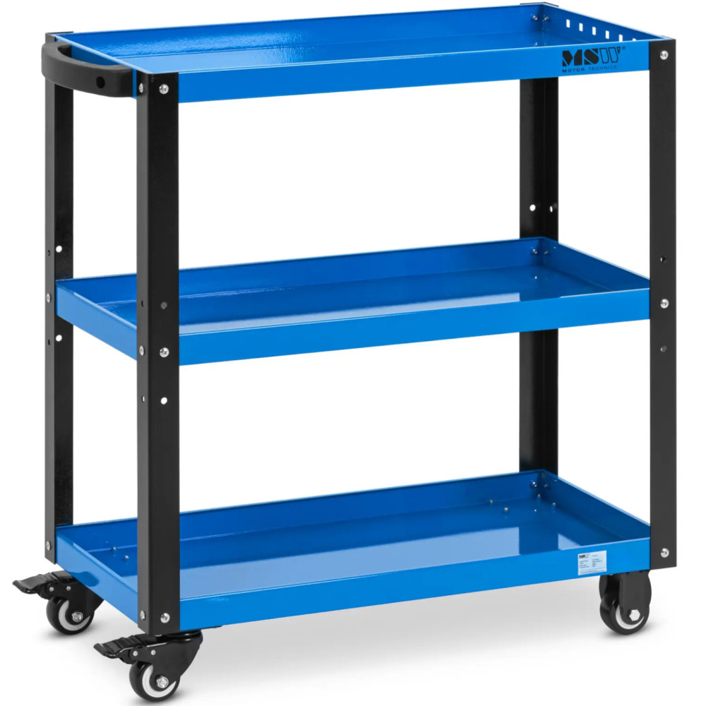 Tööriistade töökoda ratastel 3 Riiulit 70 x 38 cm terasest kuni 500 kg