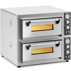 Bi-chamber pizza furnace with chamotte stone for 8 pizzas Wed. 25 cm 8400 W