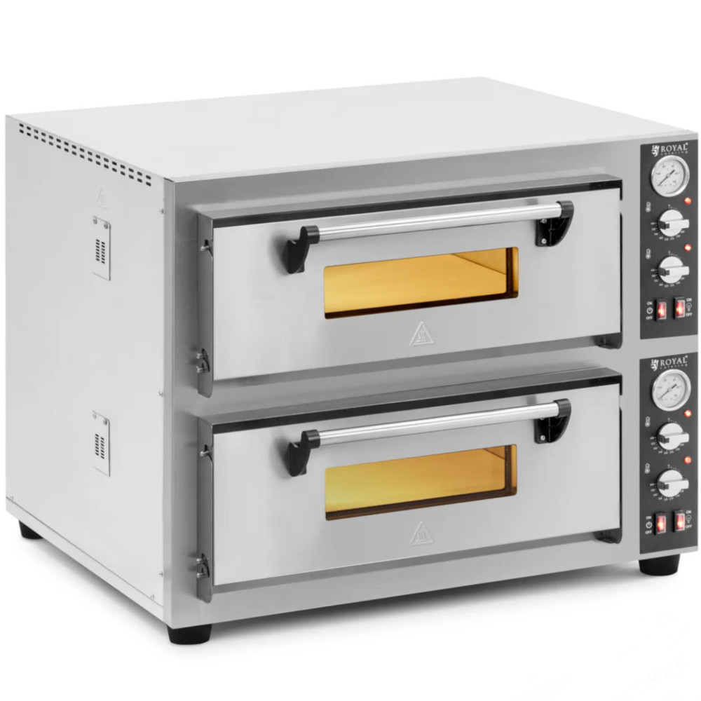 Bi-komora pizza peć s kamotom kamena za 8 pizza. 30 cm 8400 W