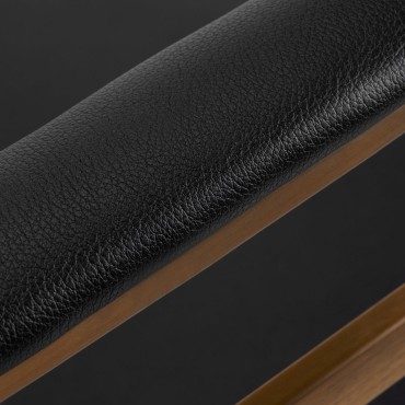 GABBIANO Friseurstuhl Avila Schwarz Gold — Detailaufnahme Armlehne