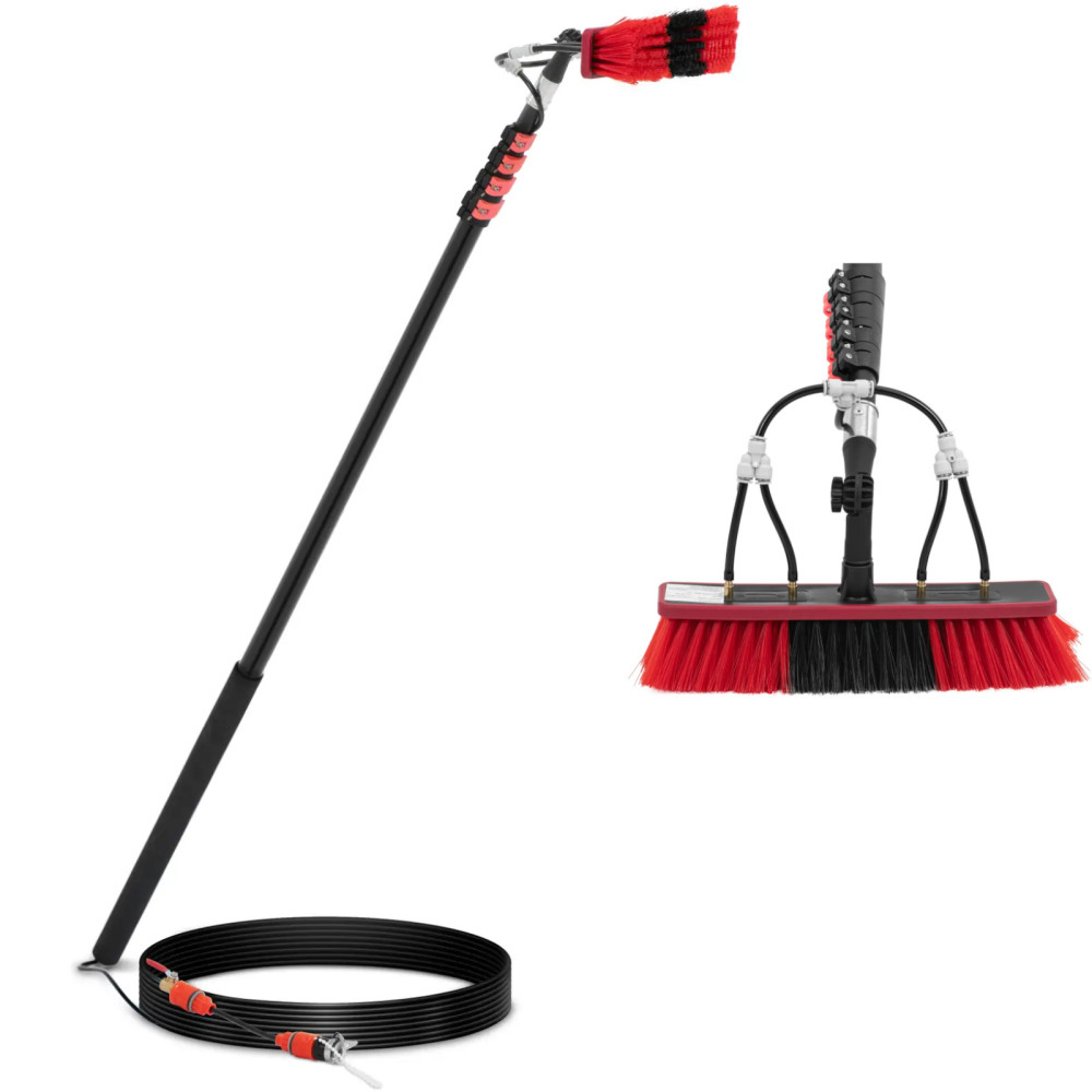 Telescopische borstel met wateraansluiting voor reinigingspaneel Windows Breedte 35cm 175-720 cm Telescopische borstel met wateraansluiting voor reinigingspaneel Windows Breedte 35cm 175-720 cm
