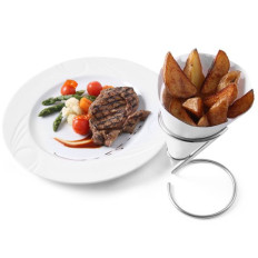 Support pour sachet de frites et de snacks en acier inoxydable hauteur 175 mm - Hendi 630907