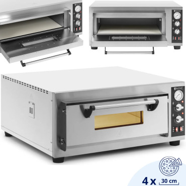 Forno de pizza elétrico com uma pedra de camotte para 4 pizzas qua. 30 cm 4200 W