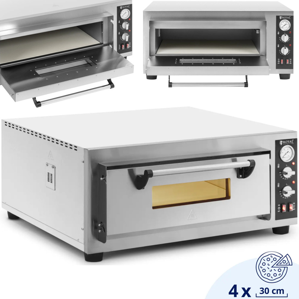 Elektriskā picas krāsns ar kumotētu akmeni 4 picas Wed. 30 cm 4200 w