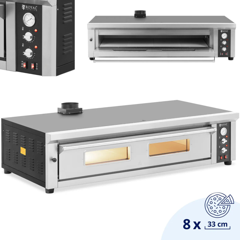 Forno per pizza elettrico con Chamotte su 8 pizze. 33 cm 400 v 8400 w