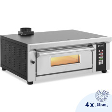 Poêle à pizza électrique avec chamotte pour 4 pizzas mer. 33 cm 230 V 4200 W
