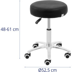 Jakkara kosmetiikka jakkara pyörillä jopa 120 kg como - musta