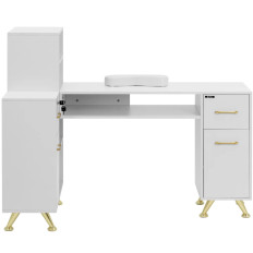 Cosmetische bureau voor manicure 2 laden 2 kasten - wit goud