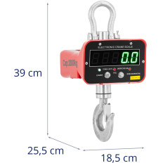 Hack svars ir apturēts ar LED tālvadības pulti 2000 kg / 1 kg