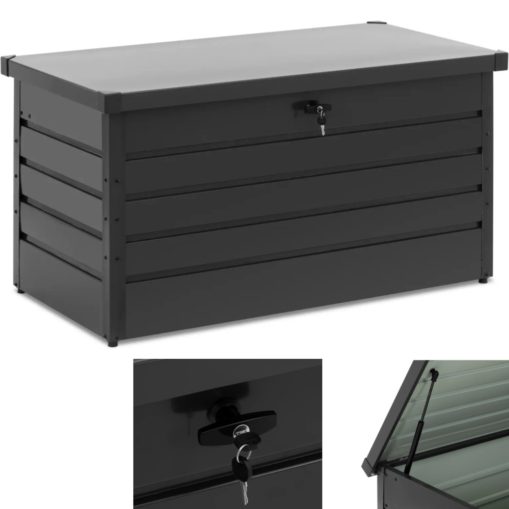Hagekiste med metall lukket med 120 x 62 x 63 cm
