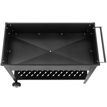 Bloembed metalen bloembed voor bloemenkruiden met plank 100 x 50 x 79 cm