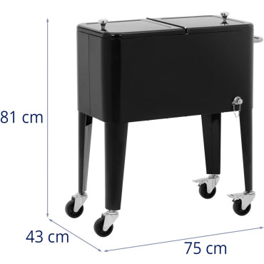 Trolley refrigerada Frigorífico Barra de jardín en bebidas de hielo con abertura 57 l