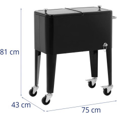 Trolley refrigerada Frigorífico Barra de jardín en bebidas de hielo con abertura 57 l