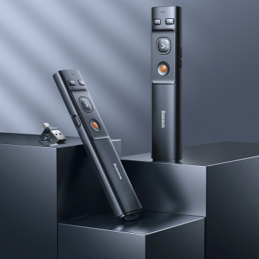 Laseranzeige Orange Dot Ai mit automatischer Transkription der Stimme für Text - grau