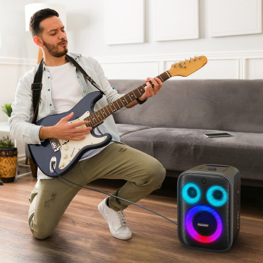 Halo Speaker Wireless 200 120W + 2 Microfones de Karaokê - Preto