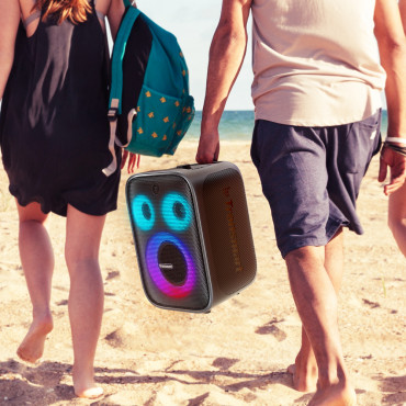 Halo Wireless Speaker 200 120W + 2 Karaoke Microphones - Svart