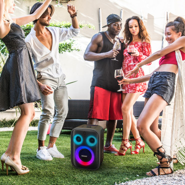 Halo Speaker Wireless 200 120W + 2 Microfones de Karaokê - Preto