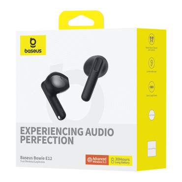 Brezžične slušalke Bowie E12 Bluetooth 5.3 USB A / C - Črna