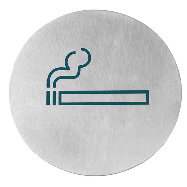 Placa de informação auto-adesiva para fumantes de aço inoxidável qua. 75mm - Hendi 663783