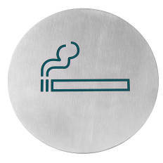Plaque d'information autocollante POUR FUMEUR en acier inoxydable Ø 75 mm - Hendi 663783